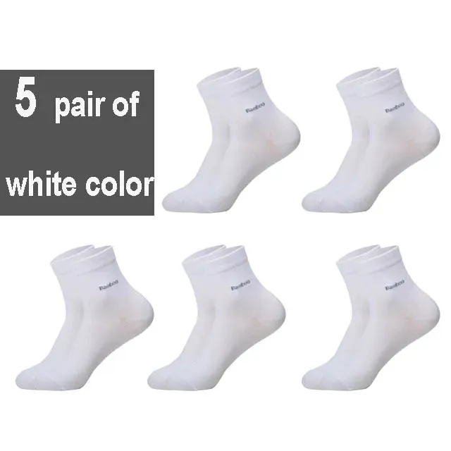 10Pcs=5Pair High Quality New Bamboo Fiber Socks Men Casual Business Breatheable Men&#39;S Dress Sock