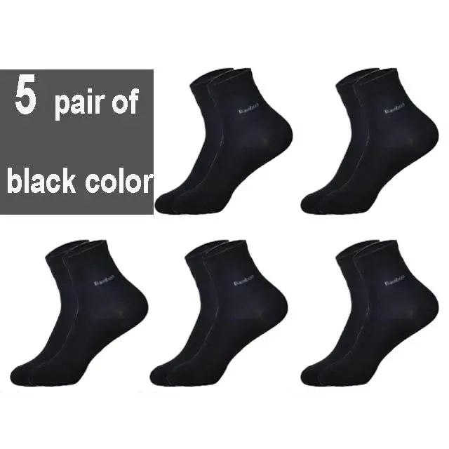 10Pcs=5Pair High Quality New Bamboo Fiber Socks Men Casual Business Breatheable Men&#39;S Dress Sock