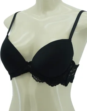 2PKBRA2027, Lady Princess 2Pk Push-Up Bras w/Lace (Soft/Black)