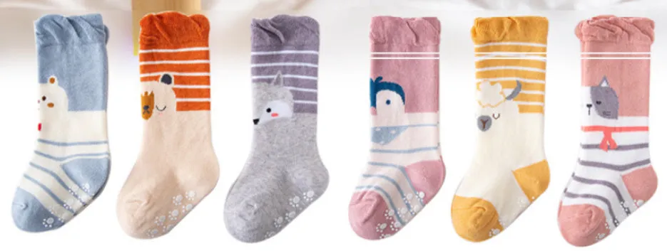 3 Pack Kids' Socks | non skid | Bear   fox