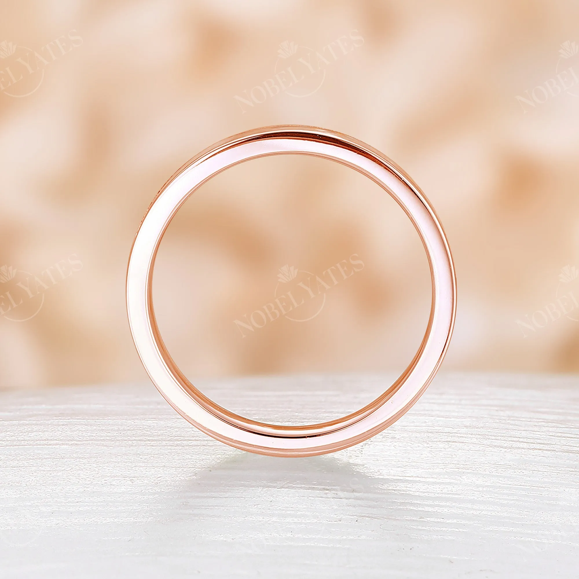 3mm Lab Opal Vintage Full Eternity Wedding Band Rose Gold