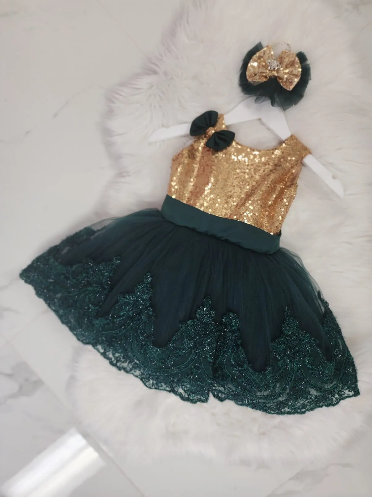 Alana  Dress Emerald Gold