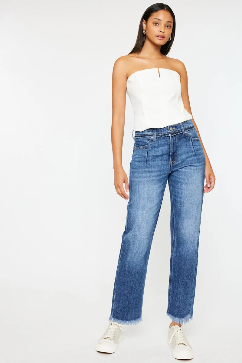 Angelina High Rise Slim Straight Leg Jeans