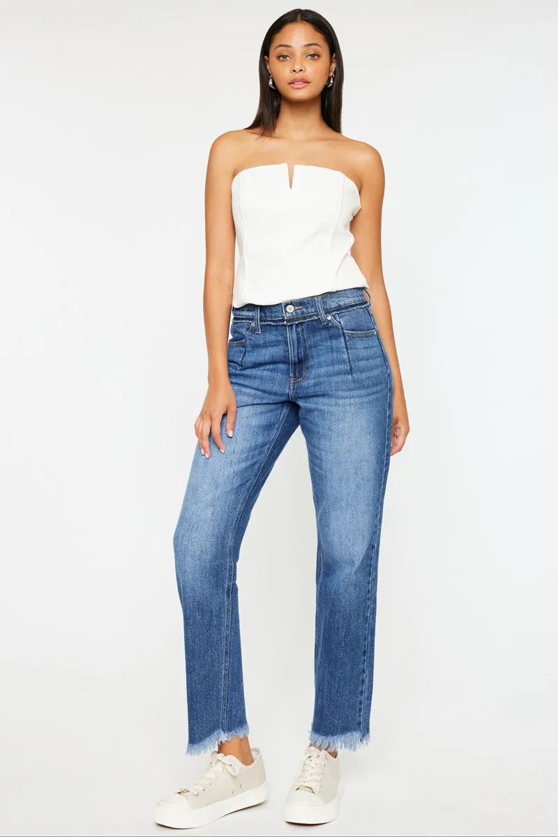 Angelina High Rise Slim Straight Leg Jeans