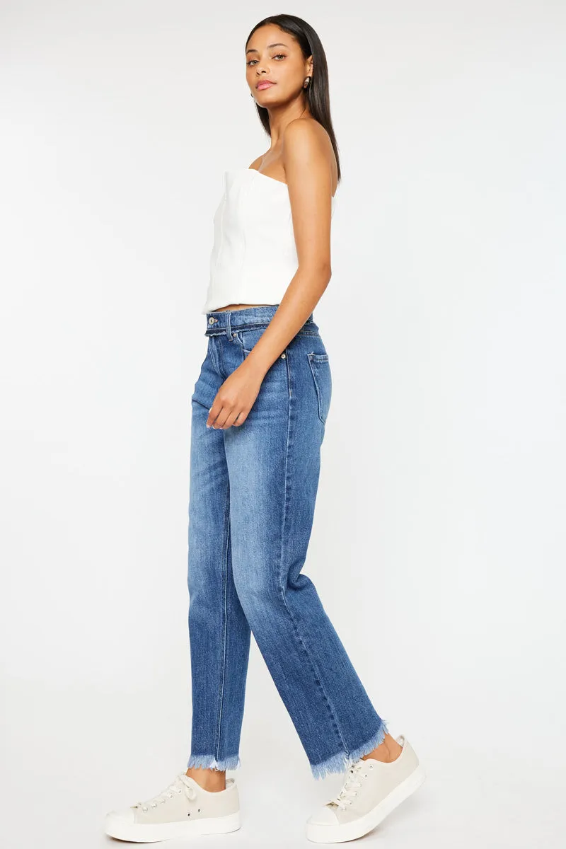 Angelina High Rise Slim Straight Leg Jeans