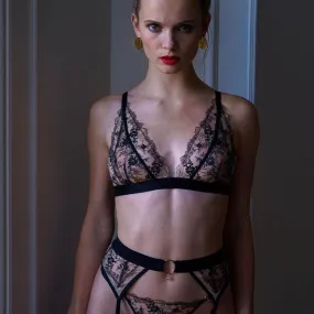 Atelier Amour Après Minuit Triangle Bra in Black AP10