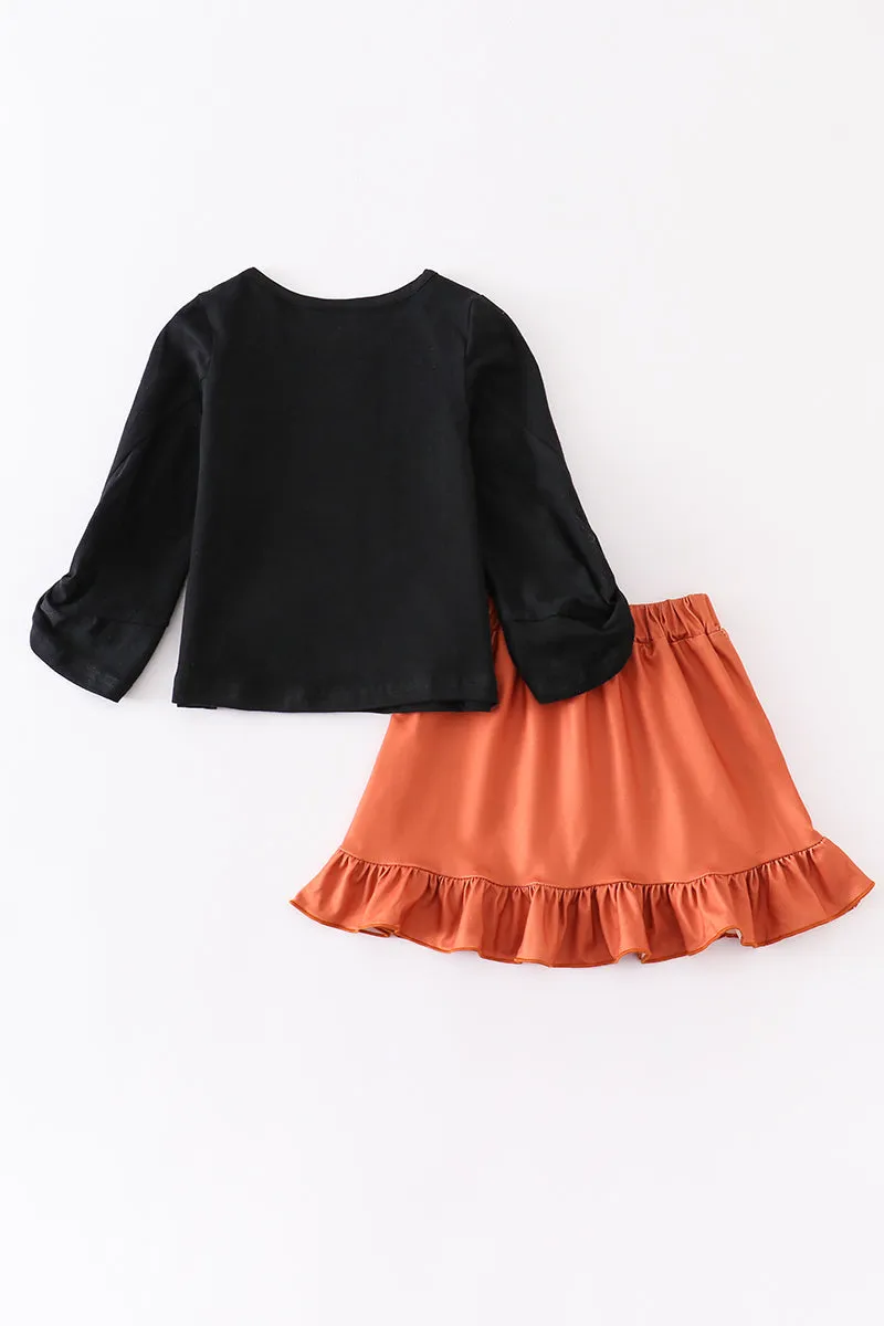 Black pumpkin skirt set