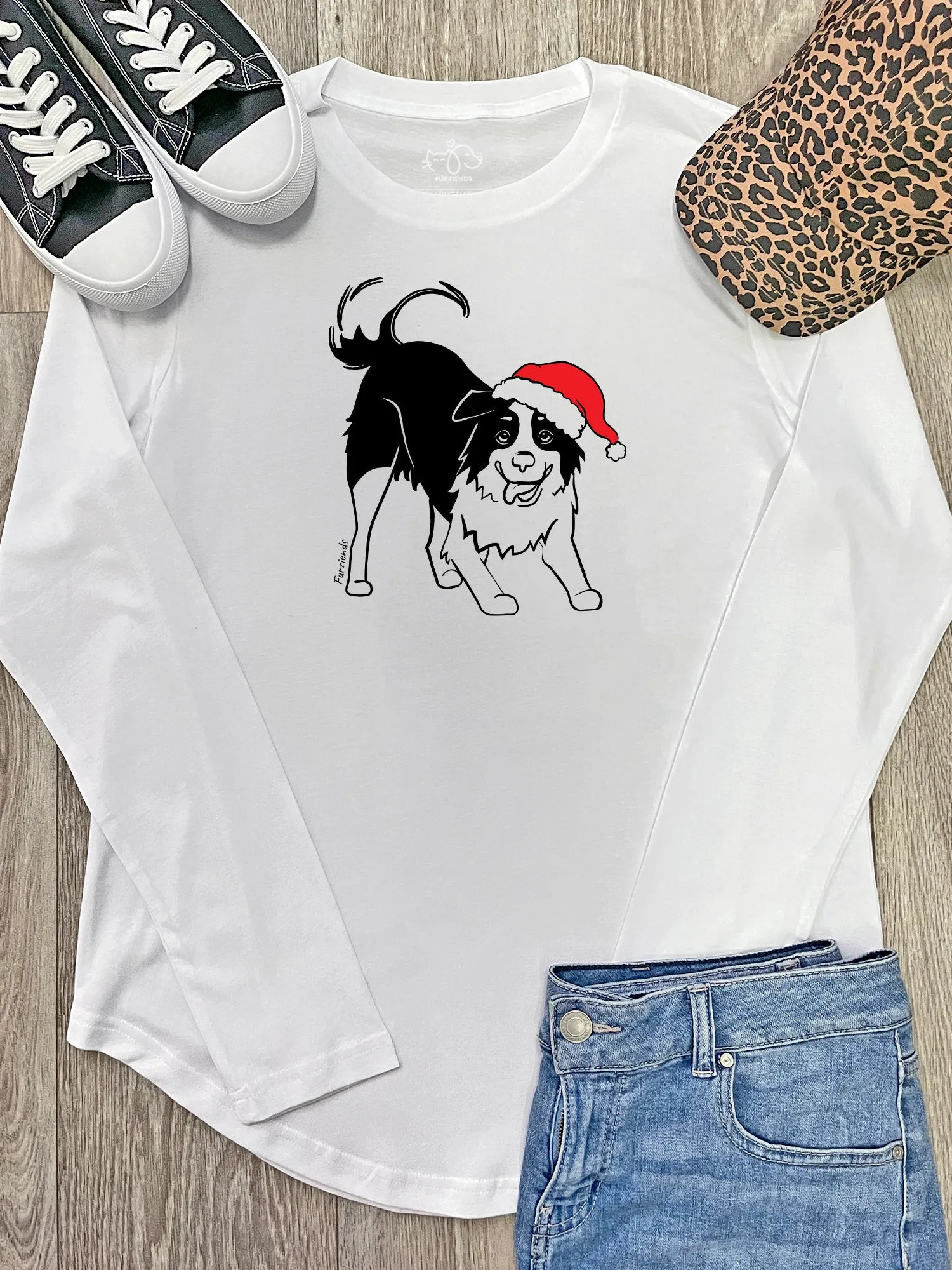 Border Collie Christmas Edition Olivia Long Sleeve Tee