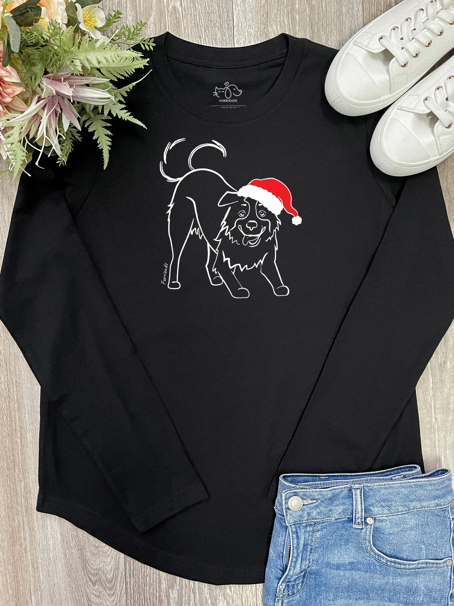 Border Collie Christmas Edition Olivia Long Sleeve Tee