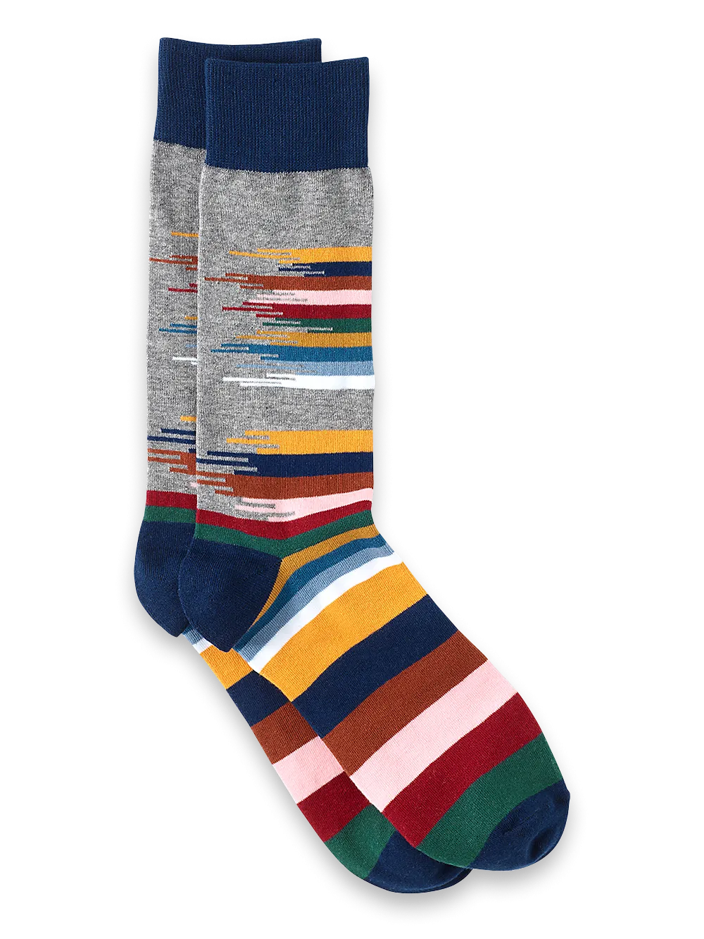 Brush Strokes Cotton Blend Sock - Grey Multi