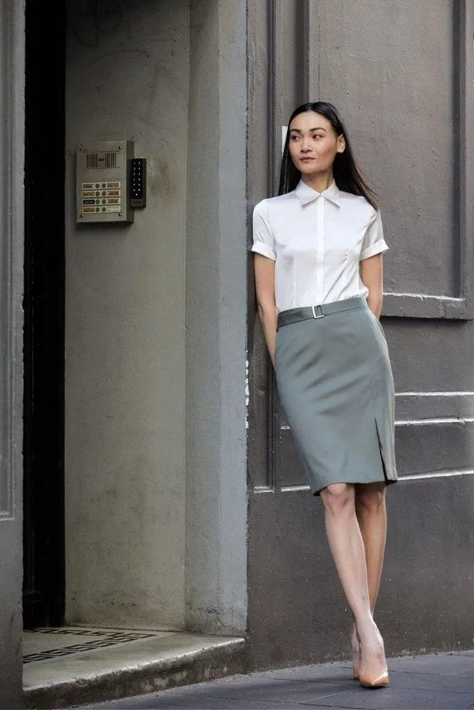 Chloe Skirt - Sage Wool