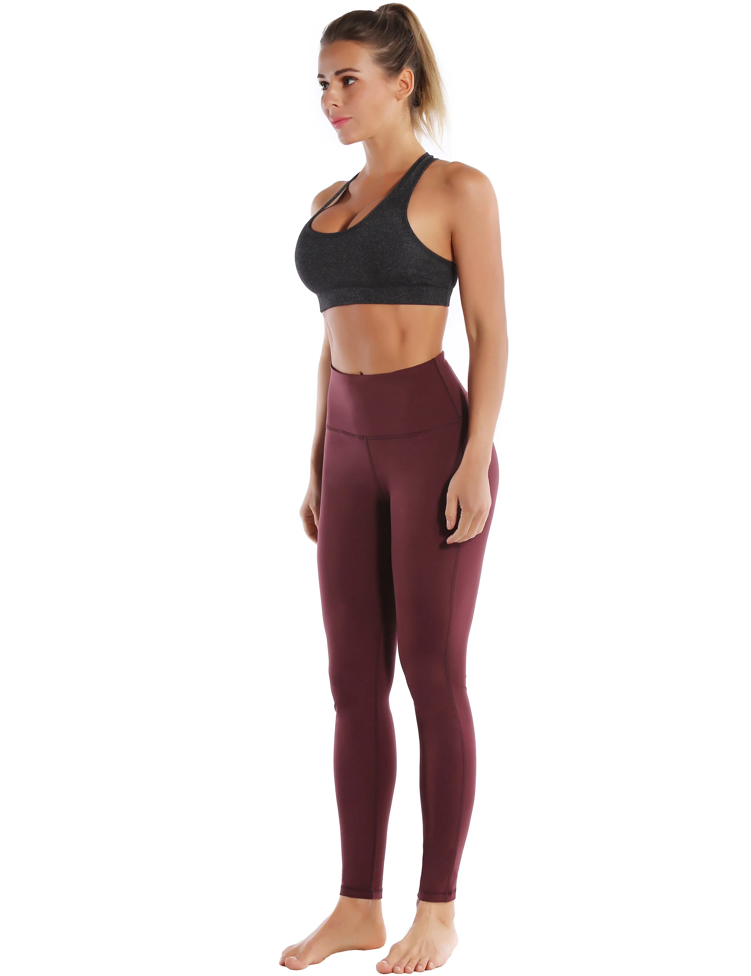 Compression Racerback Sports Bras heathercharcoal ins_yogastudio