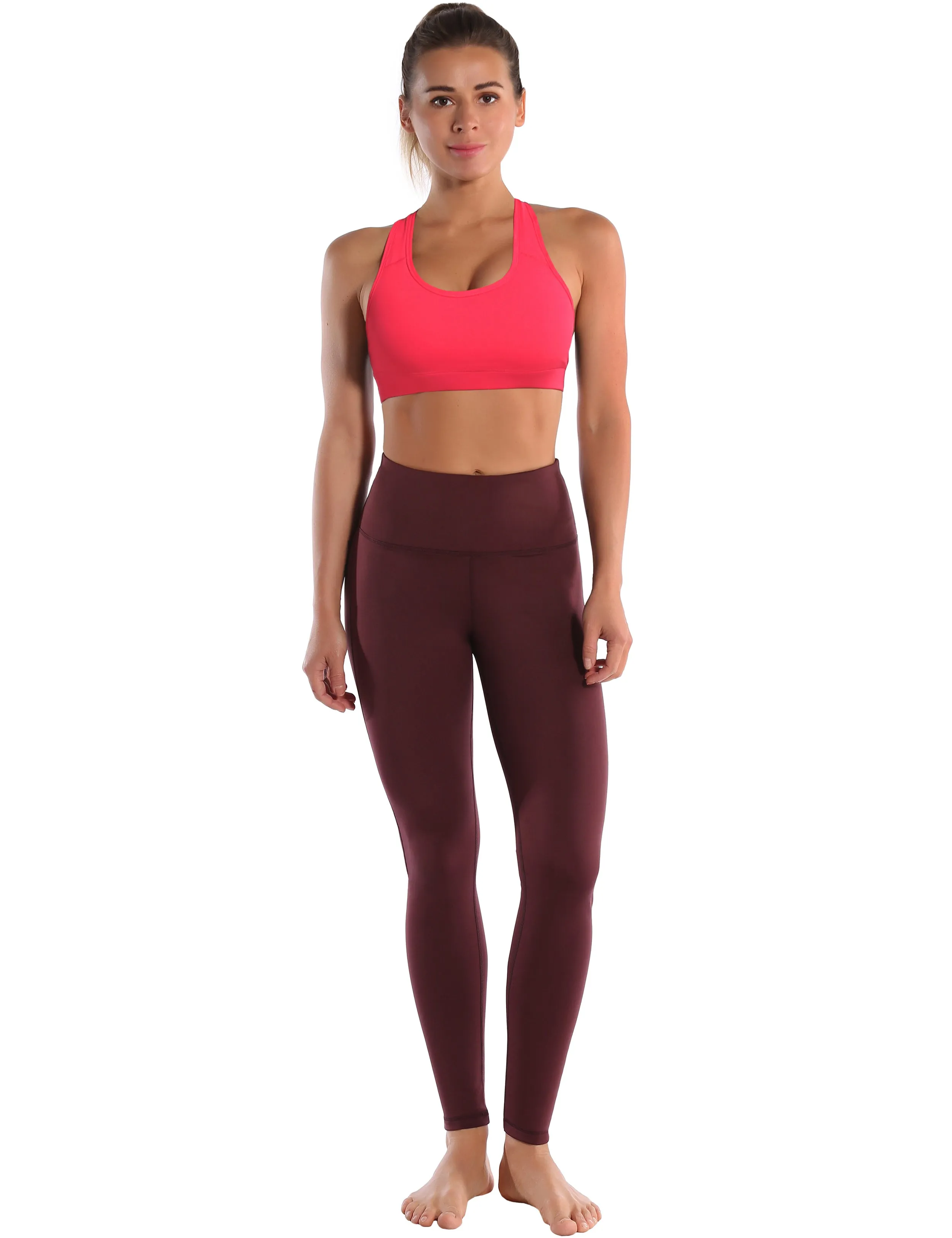 Compression Racerback Sports Bras red