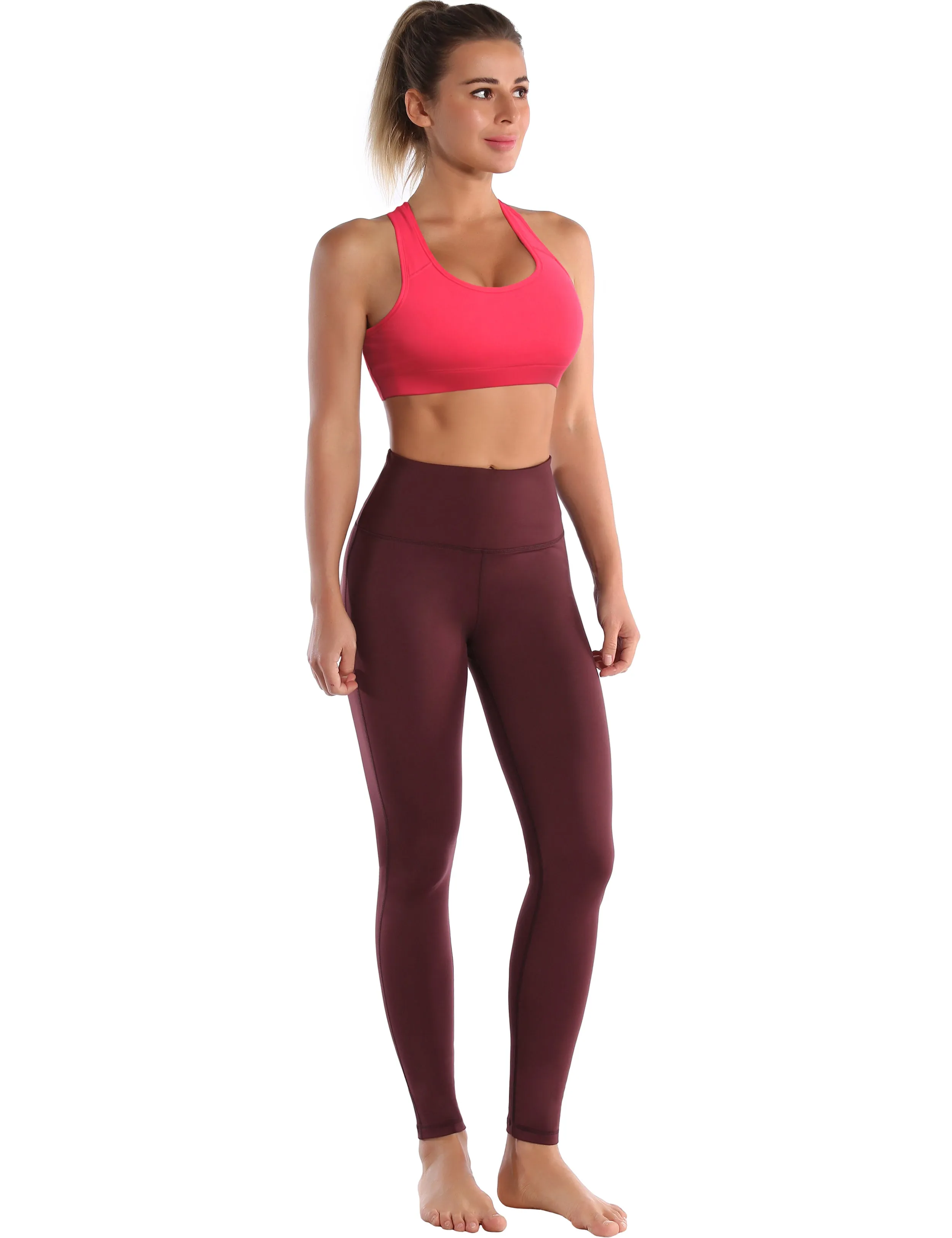 Compression Racerback Sports Bras red