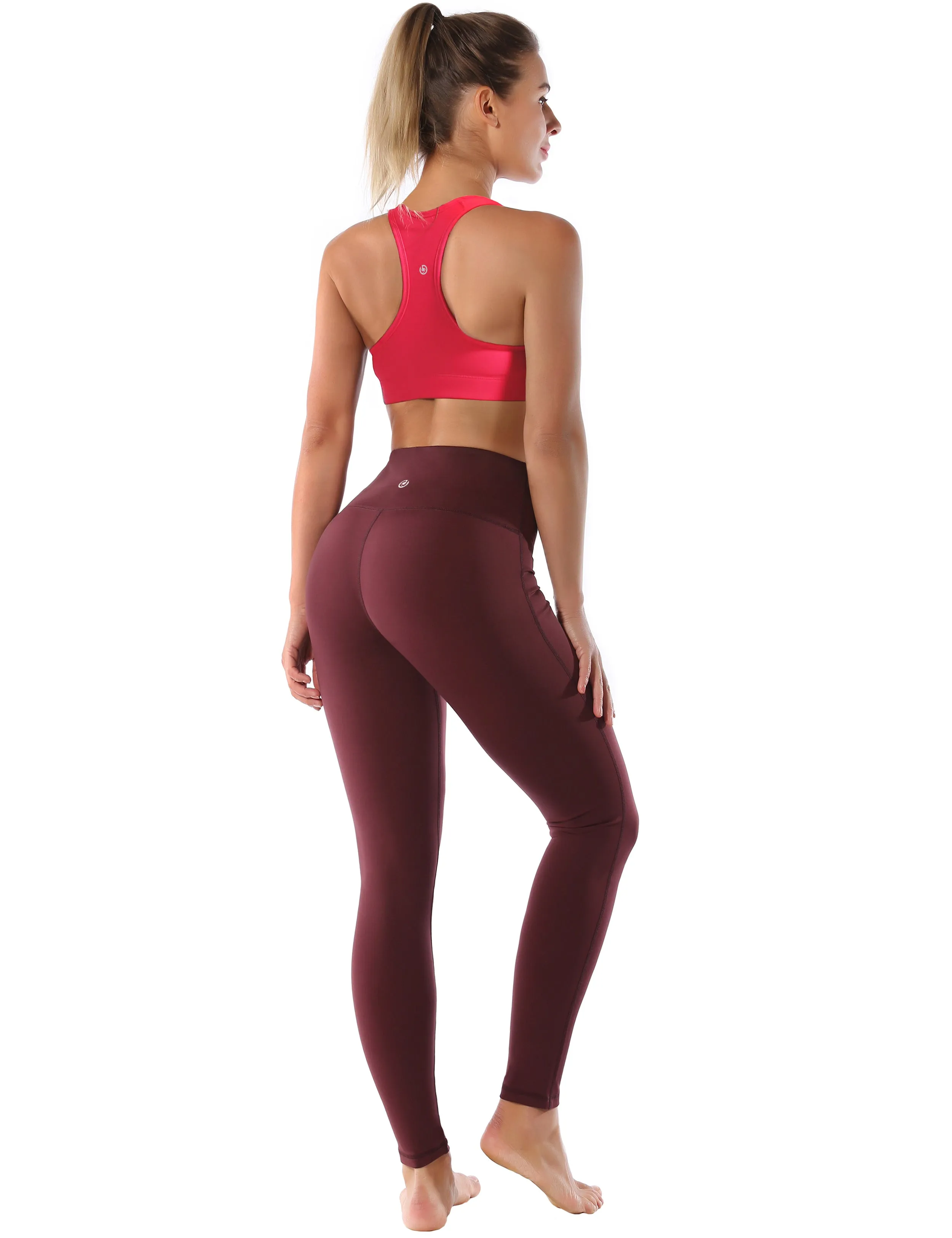 Compression Racerback Sports Bras red