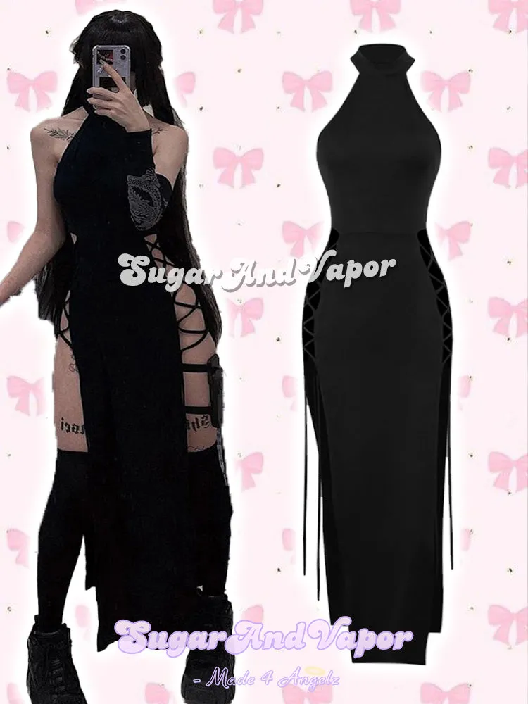 Dark Sexy Waifu High Slit Dress