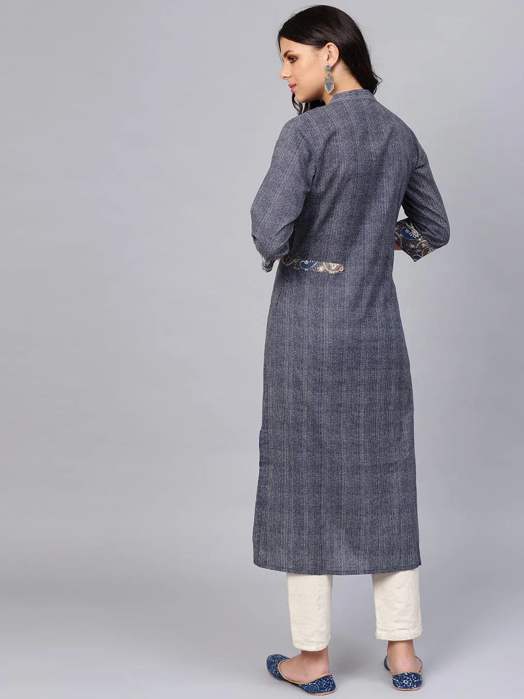 Divena Blue Straight Kurta