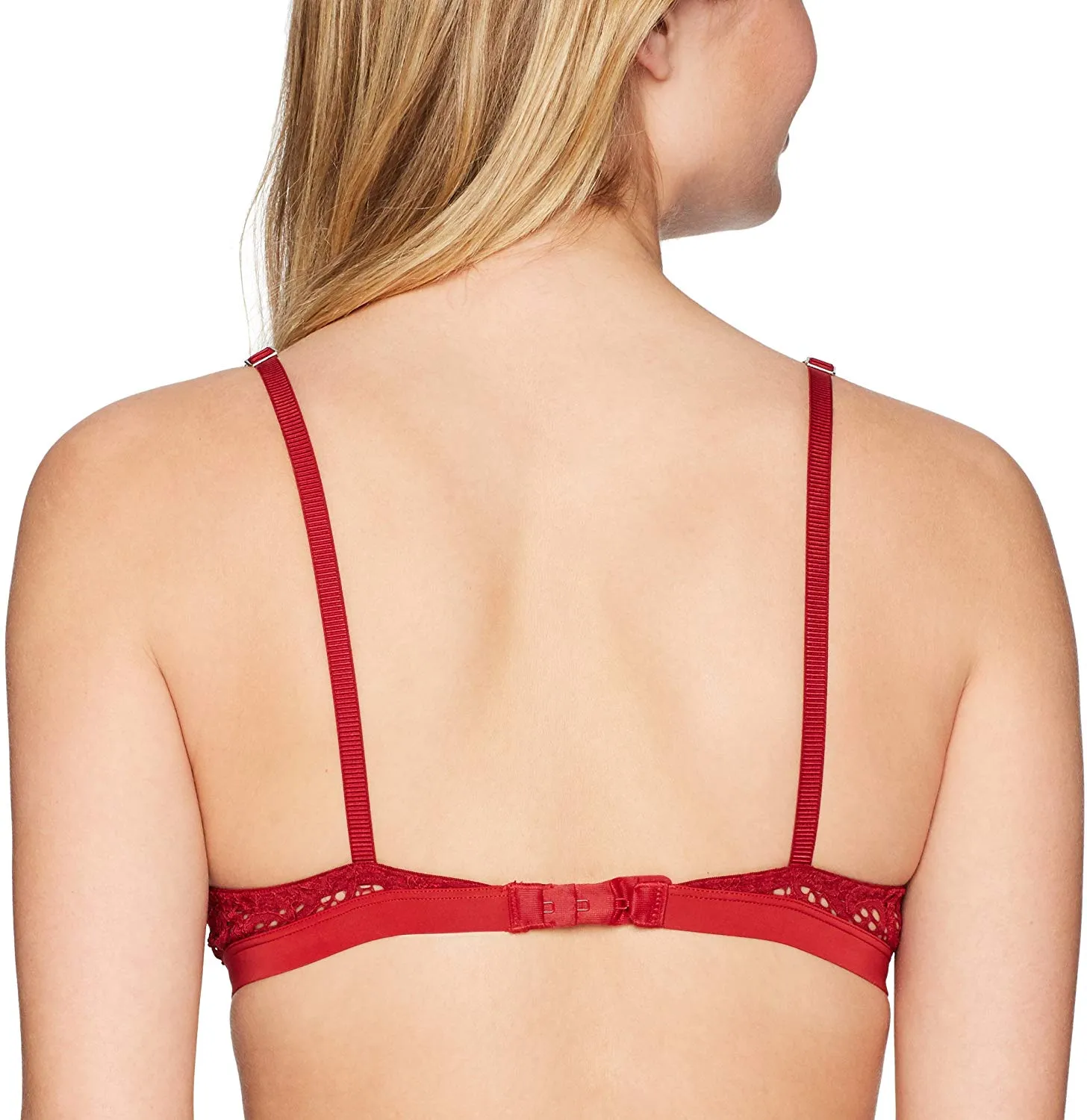 DKNY Intimates Women's Bra Classic Lace Bralette, Red, L