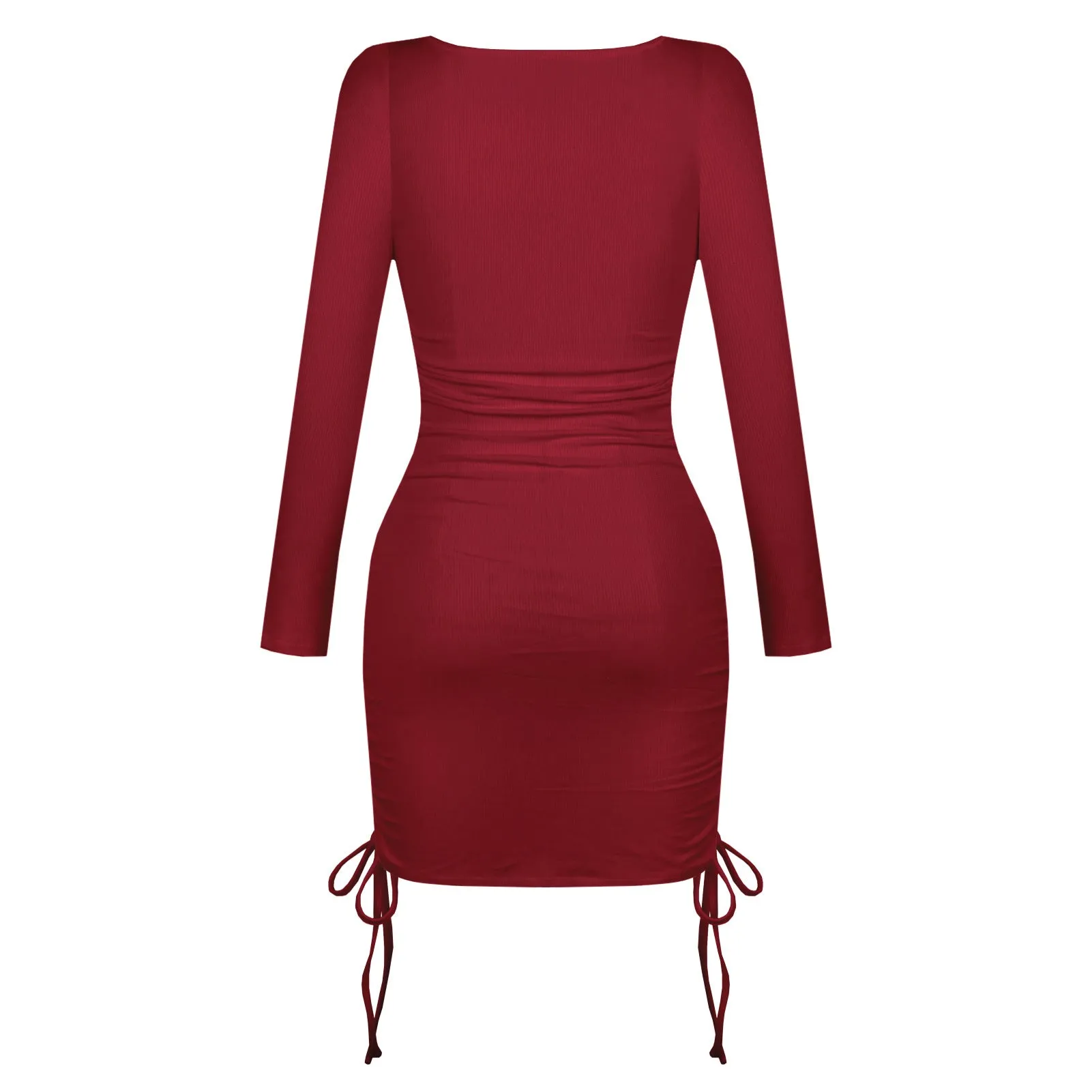 Drawstring Square Collar Mini Dress