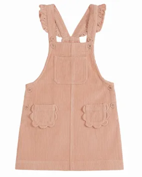 EMILE ET IDA AW23 Corduroy Flower Pocket Overalls Skirt in Peony