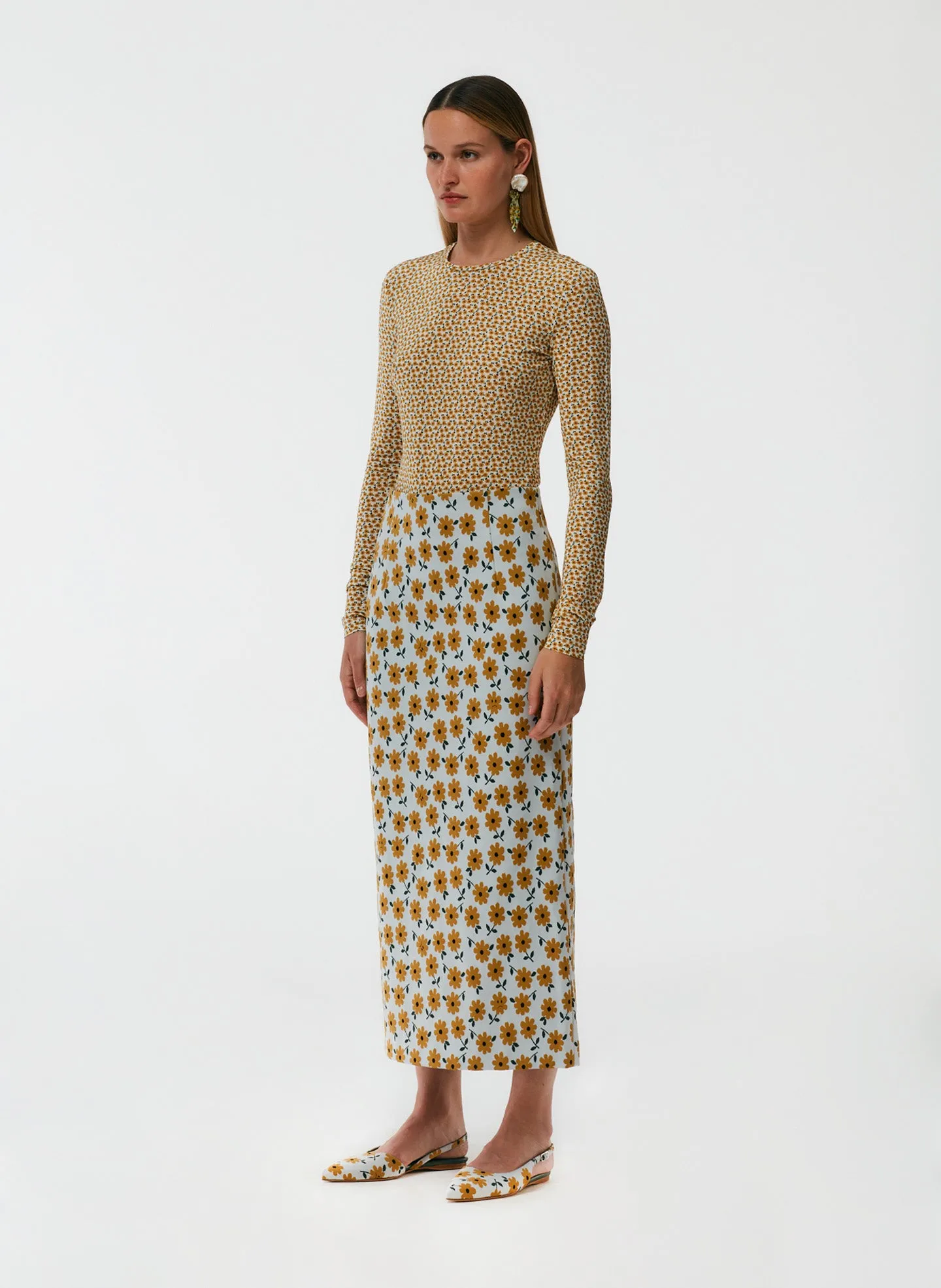 Flora Jacquard Pencil Skirt - Petite