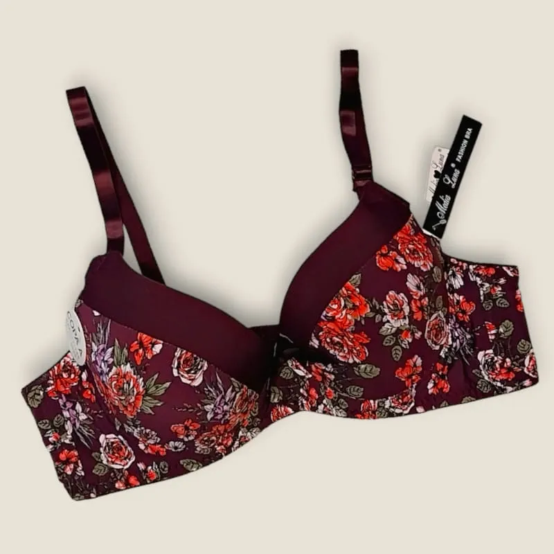 Flower Printed Padded Bra