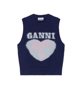 GANNI Heart Wool Mix Vest