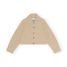 Ganni Heavy Twill Short Jacket 'Khaki'