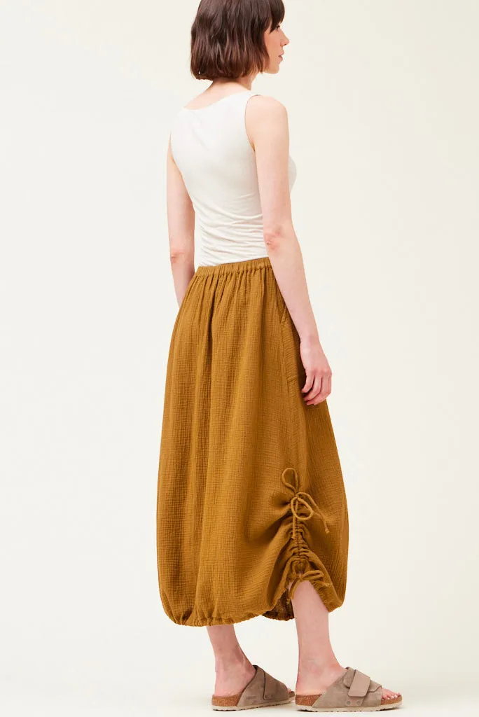 GRADE AND GATHER GAUZE MIDI SKIRT