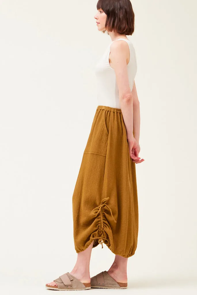 GRADE AND GATHER GAUZE MIDI SKIRT