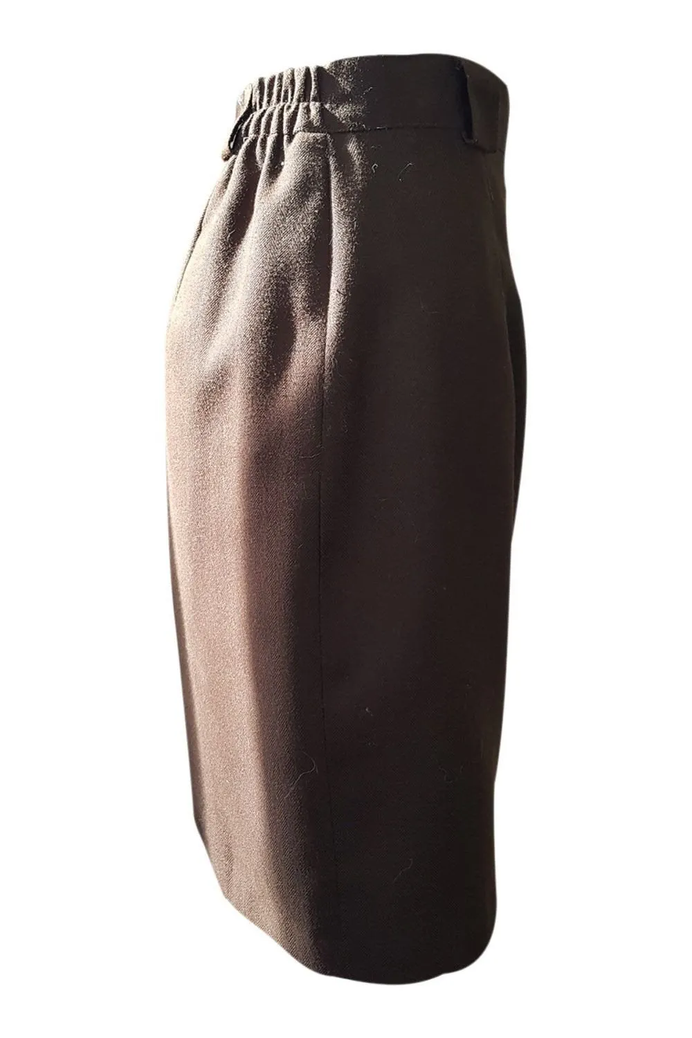 HAUSCO Vintage Brown Wool Pencil Skirt (UK 10)