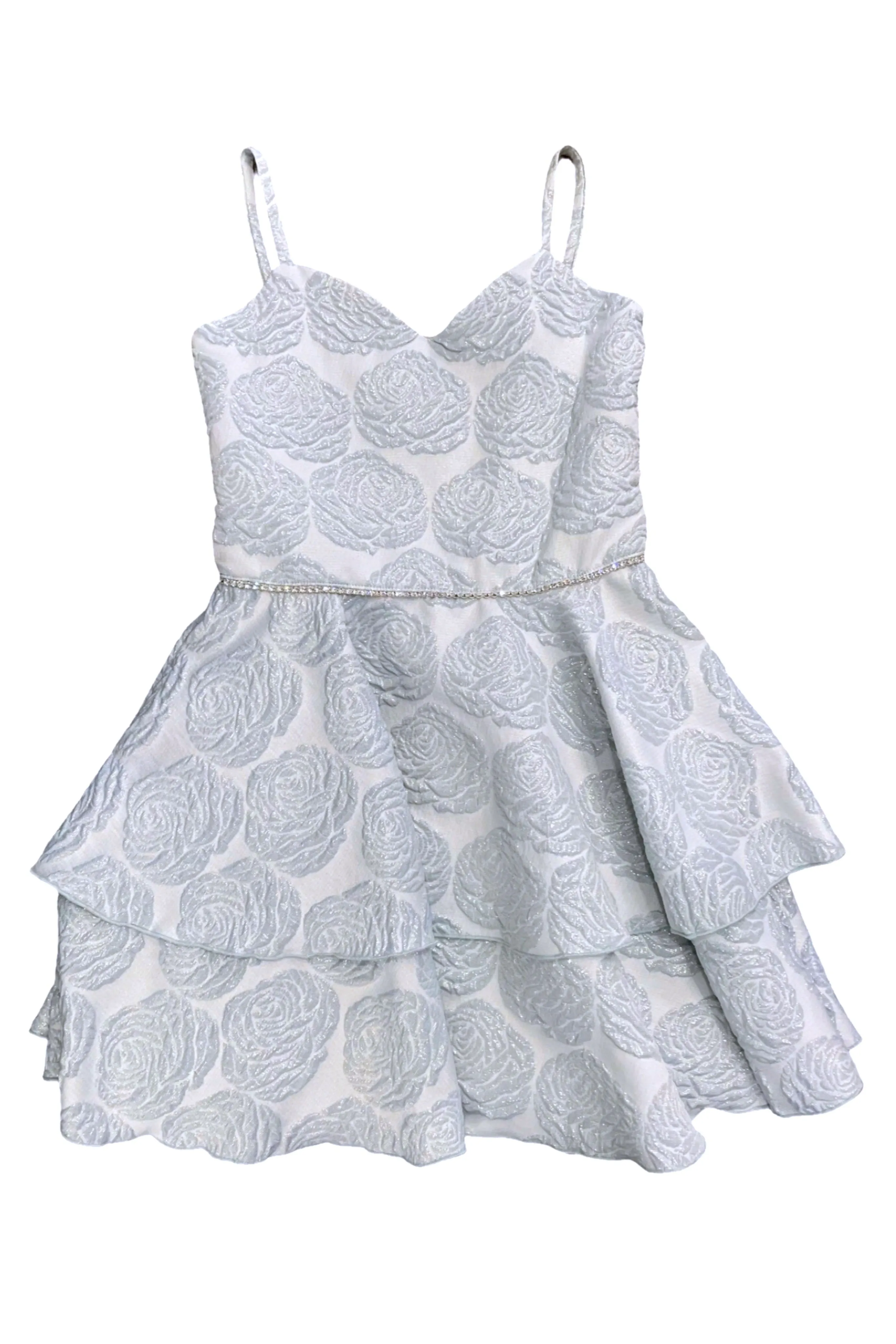 Ice Blue brocade Tinsley dress