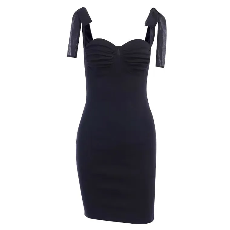 INS FASHION SEXY SLIM SLING BLACK DRESS BY70129