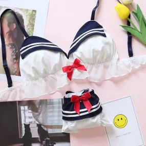 Cute Japanese Cosplay Sailor-Themed Underwear Set for Women