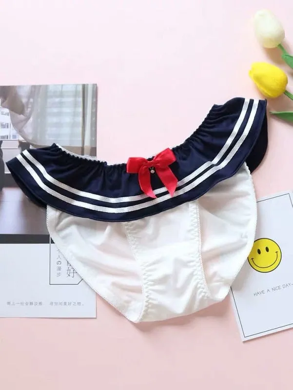 Cute Japanese Cosplay Sailor-Themed Underwear Set for Women