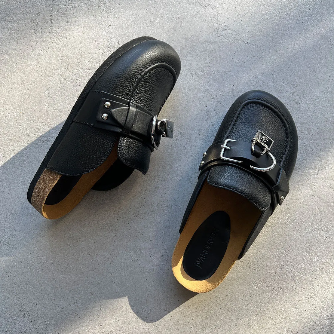 Locket Loafer Slide, Black