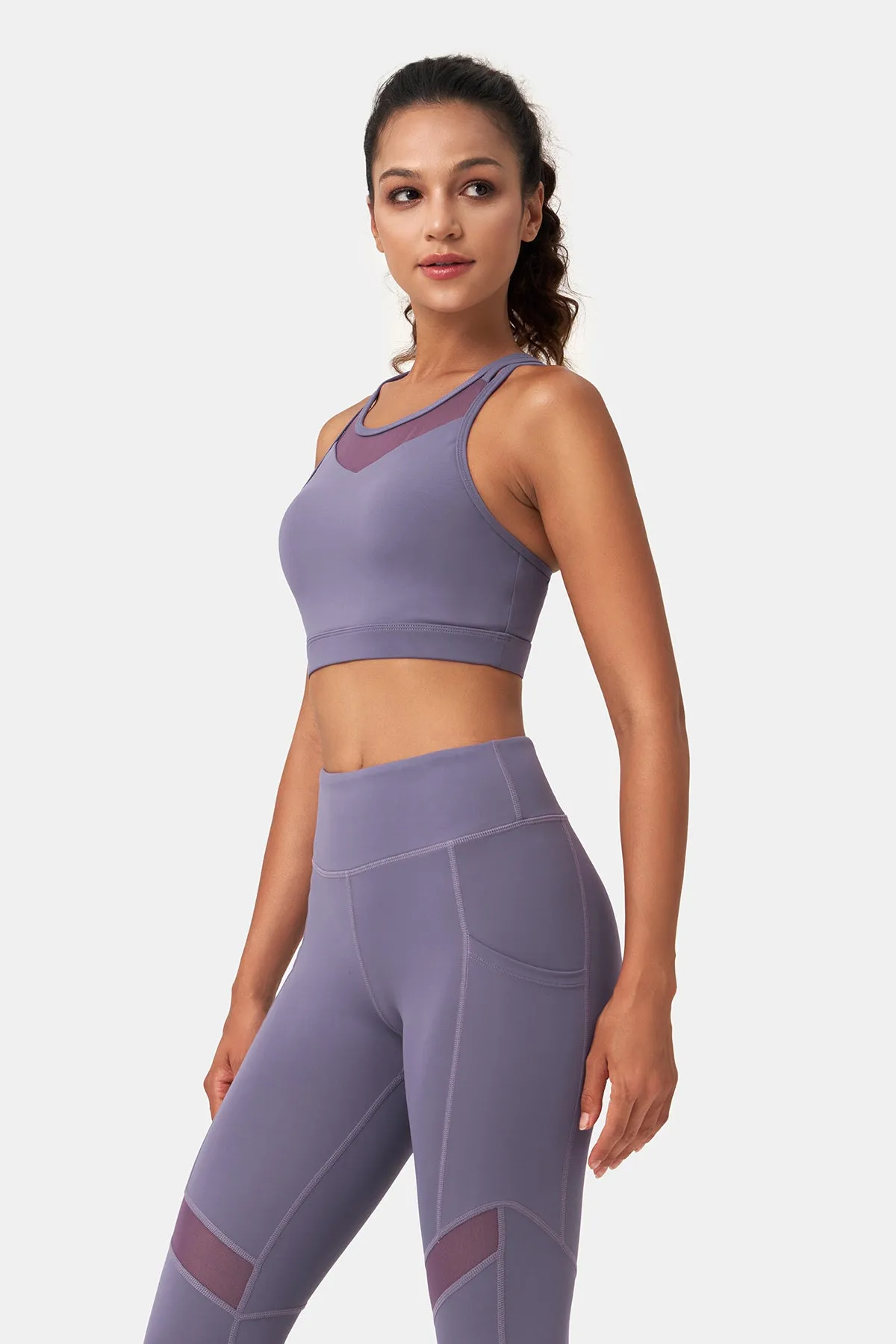 Mesh-Front Sports Bra