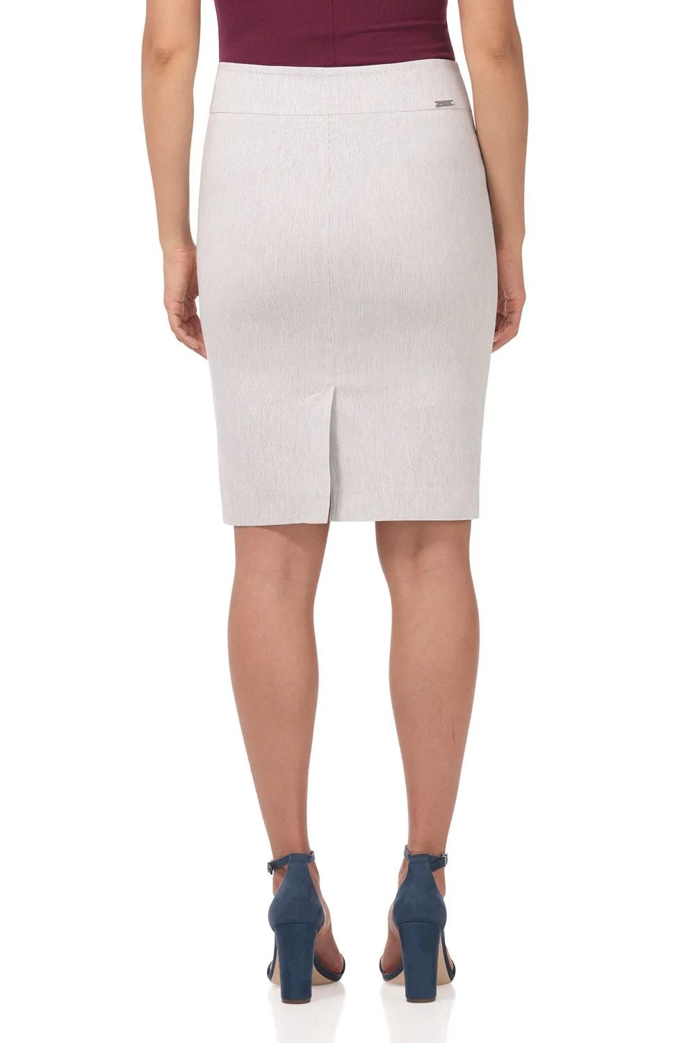 Midi Pencil Skirt with Pull-on Style Design