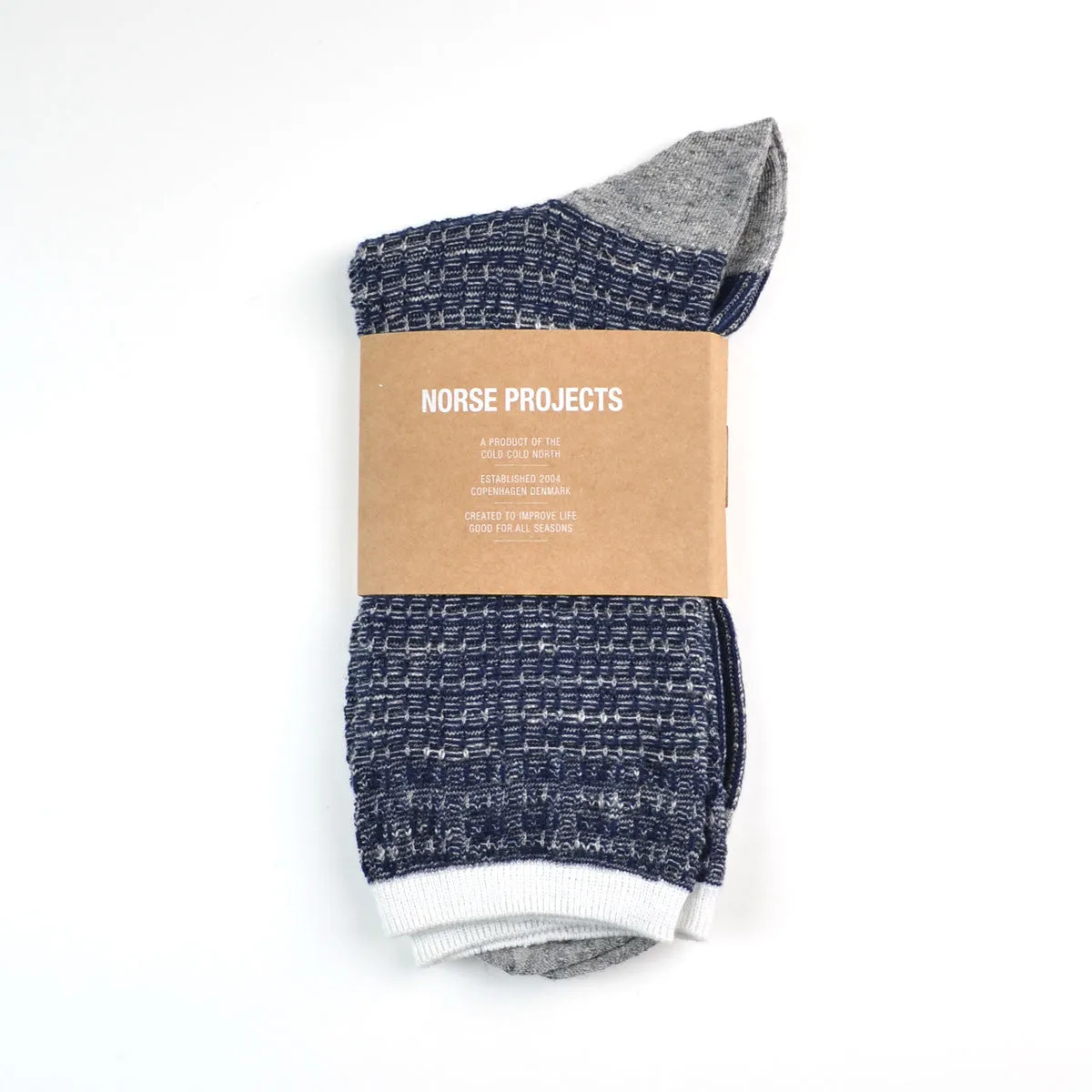 Norse Projects - Bjarki Denim Stitch Socks - Dark Navy