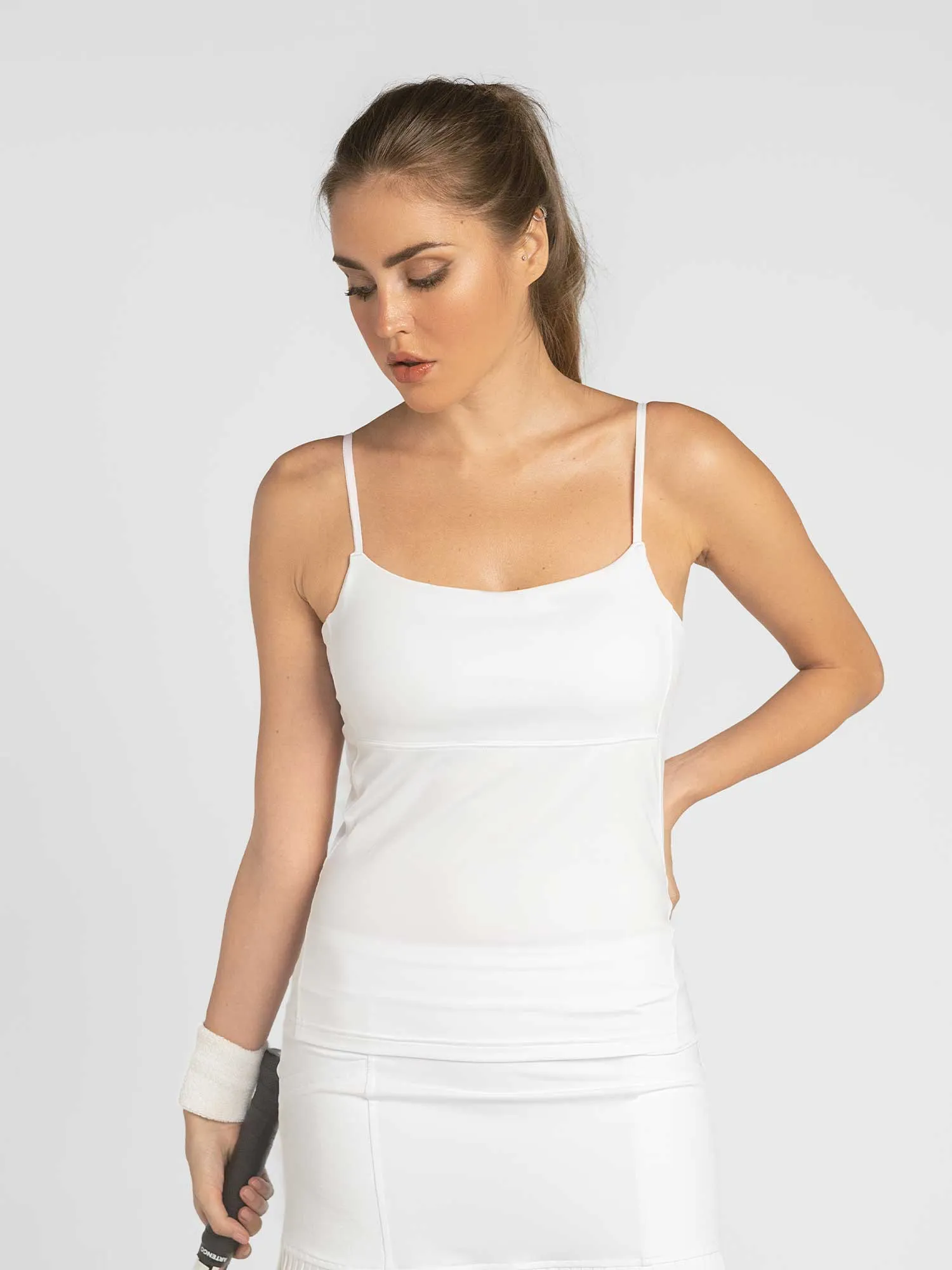 Pearl Adjustable Strap Tank - White