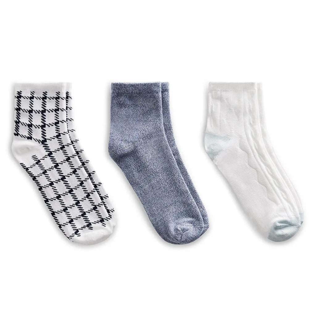 Plaid Anklet Sock 3 Pack