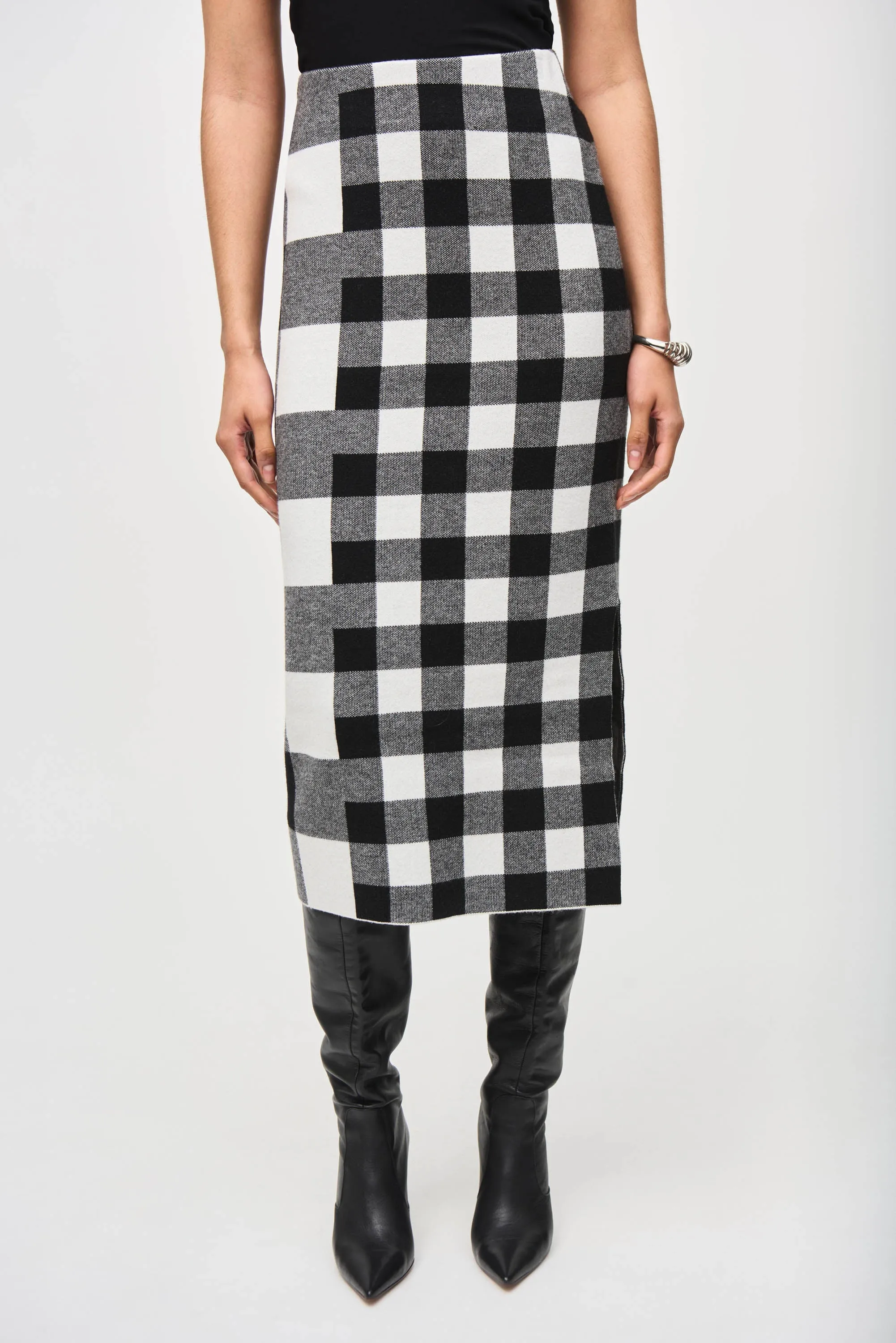 Plaid Jacquard Knit Skirt 243947