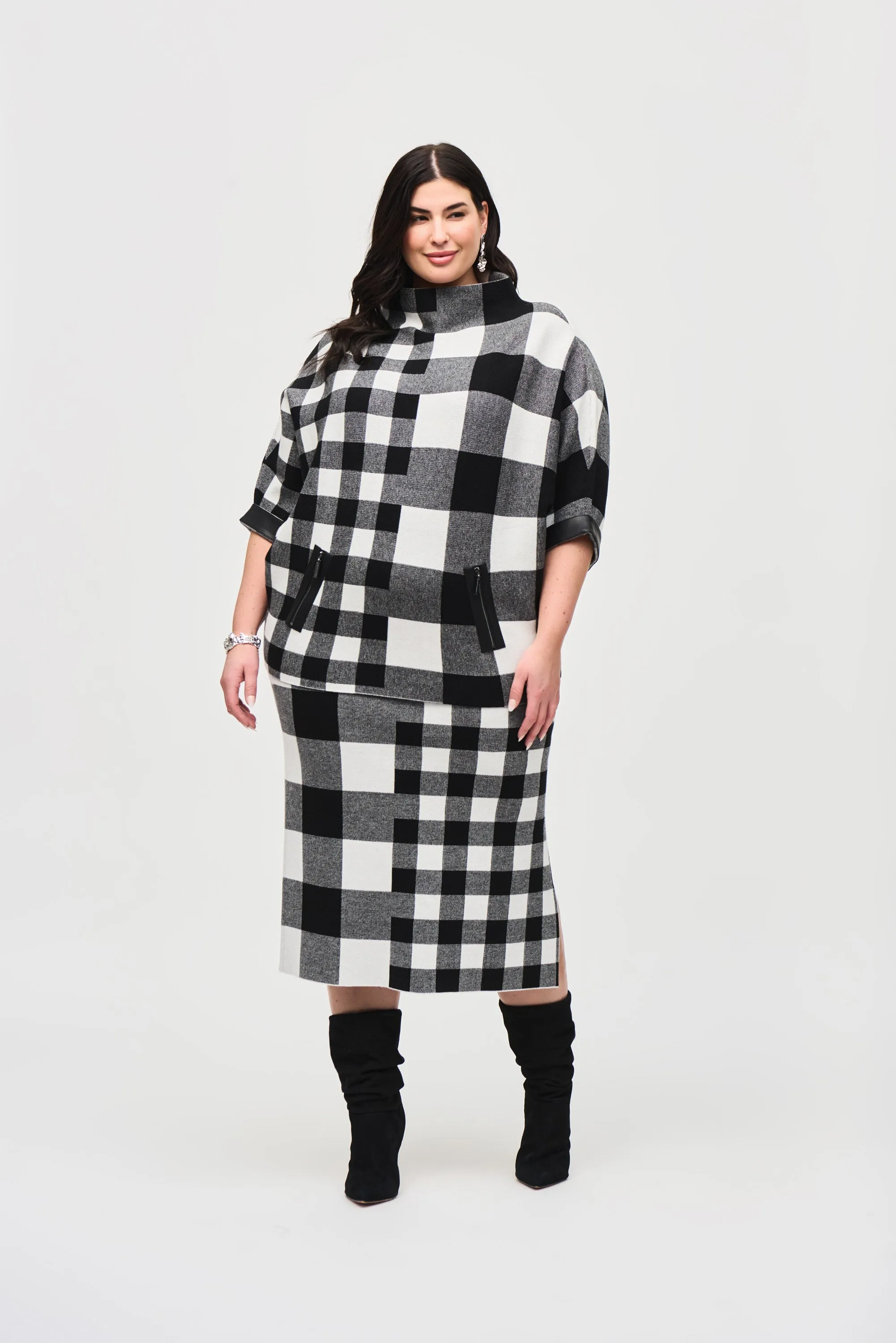 Plaid Jacquard Knit Skirt 243947