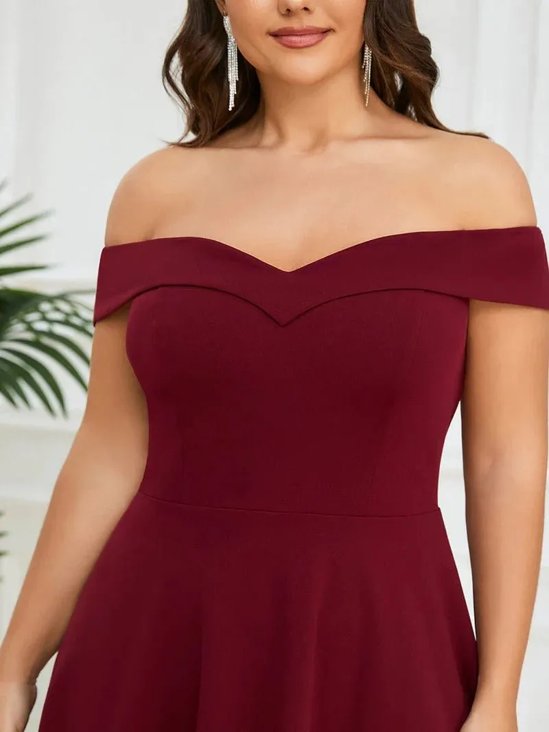 Plus Sexy Off Shoulders A Line Asymmetric Hem Evening Dresses