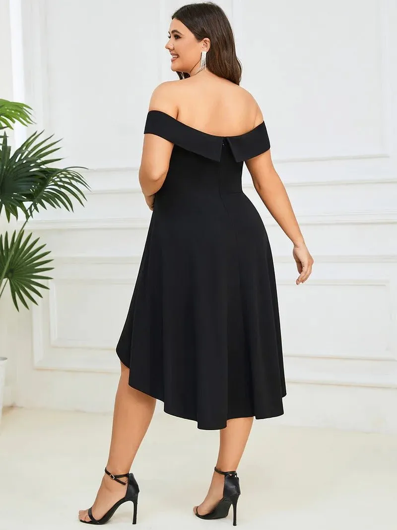 Plus Sexy Off Shoulders A Line Asymmetric Hem Evening Dresses