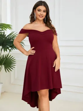 Plus Sexy Off Shoulders A Line Asymmetric Hem Evening Dresses