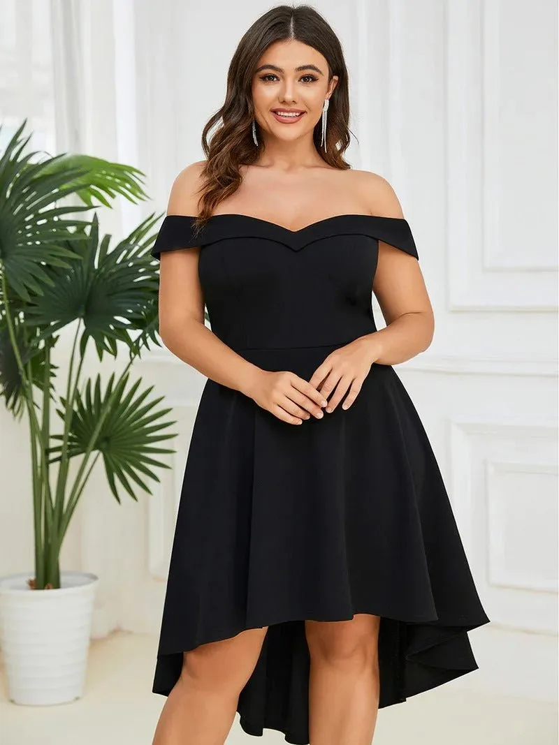 Plus Sexy Off Shoulders A Line Asymmetric Hem Evening Dresses