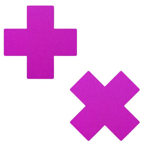 Plus X: Neon Purple Cross Nipple Pasties