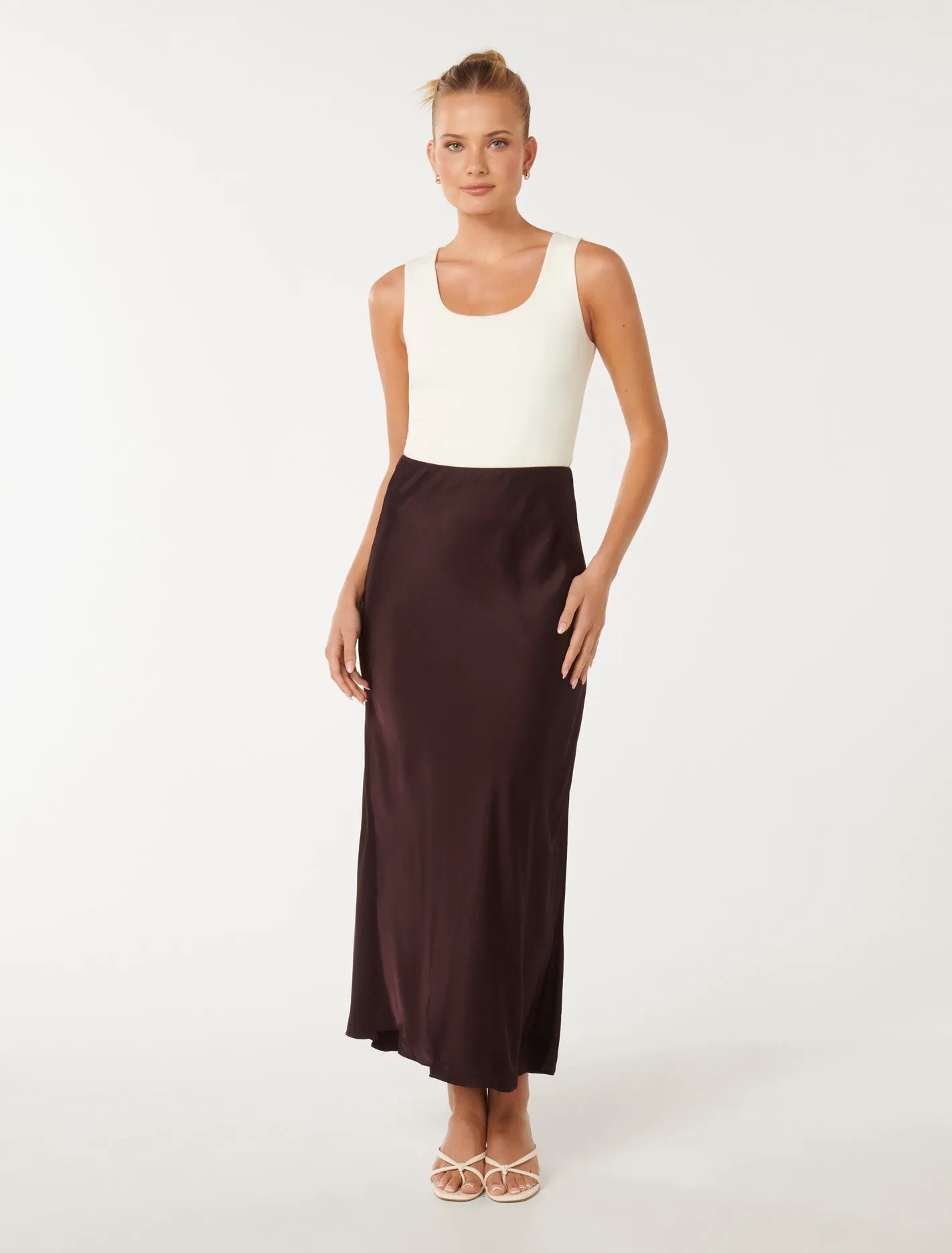 Prue Satin Bias Midaxi Skirt