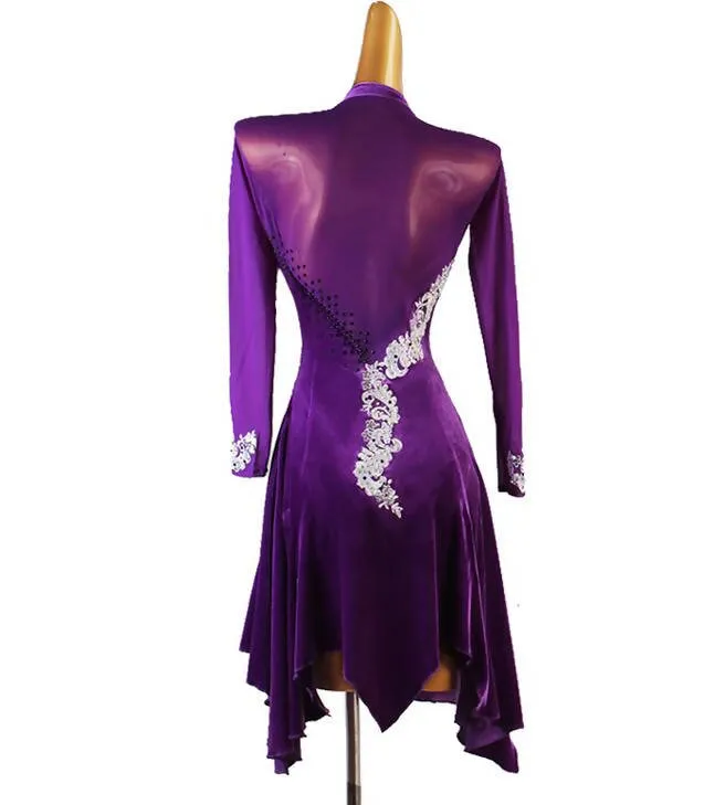 Serenade Latin Dance Outfits | Red/Green/Purple/Black/Blue | LQ207